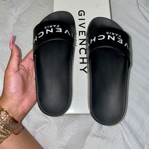 BLACK GIVENCHY SLIDES WOMENS SIZE 38